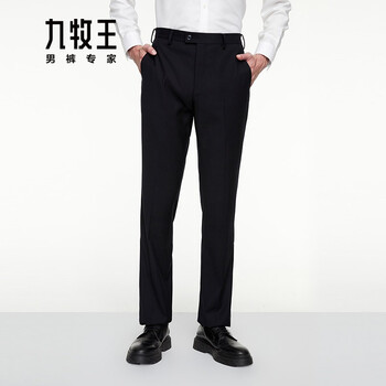九牧王joeone男裤商场同款仿毛西裤秋冬款舒适纯色西服长裤ja20v72614