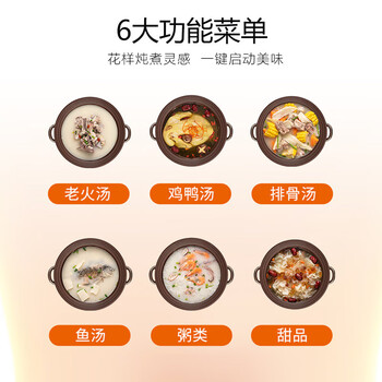 九阳（Joyoung）电炖锅电炖盅4L大容量紫砂预约电砂锅智能定时精炖煮粥煲汤锅GD410 ds