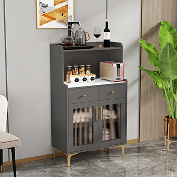 喧嚣之后轻奢岩板餐边柜家用现代简约酒柜长虹玻璃门储物柜靠墙柜子8g