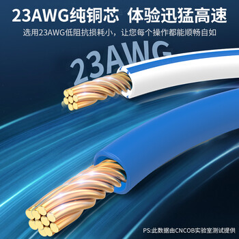 CNCOB八类网线工程级双屏蔽纯铜8芯双绞线电竞游戏网线万兆跳线家用电脑网络连接线cat8类网线5米 CN-5003