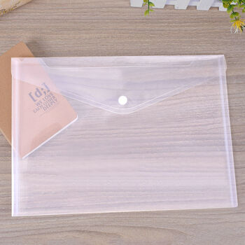 袖然xiurana4透明文件袋按扣式加厚大容量试卷袋学生用收纳袋子塑料