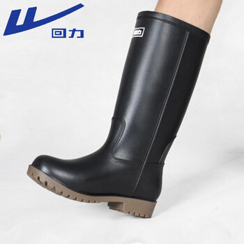回力雨鞋男士防水鞋雨天防滑胶鞋高筒加厚耐磨雨靴套鞋8128 黑高 43 