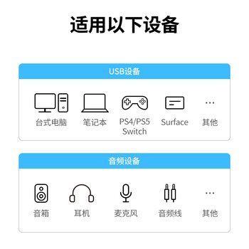 绿联USB转3.5mm音频线外置声卡 耳机拓展转换头免驱转接器线 适用台式机电脑PS4/5接麦克风音响30724