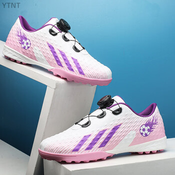 ytnt儿童足球鞋子女童夏款透气小学生女孩训练旋转纽扣碎钉鞋女款9892