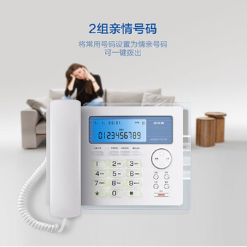 步步高（BBK）电话机座机 固定电话 办公家用 背光大屏  亲情号码 HCD172 白色