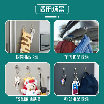 北极熊（Polar bear）磁吸挂钩免打孔磁性挂钩防盗门冰箱吸铁石门后悬挂挂钩可360°旋转 直径36mm 3个 MH-732