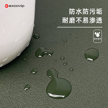 宜适酷（EXCO）绿+灰双面皮质鼠标垫大号笔记本电脑办公防水皮革游戏硬质电竞桌垫0147