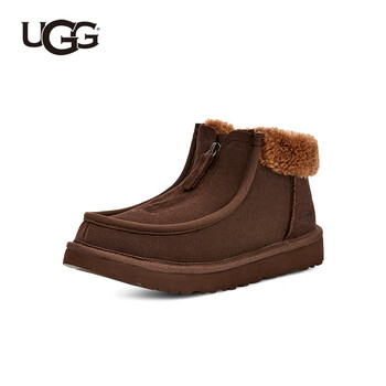 ugg冬季女士休闲舒适平底高帮圆头拉链时尚便鞋靴 1143955 bcdr  焦木
