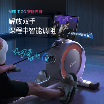 麦瑞克（MERACH） 智能调阻磁控坡度双滑轨划船机Q1插电款-白-支持HUAWEI HiLink