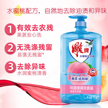 雕牌水蜜桃洗洁精（方瓶）1kg*10瓶