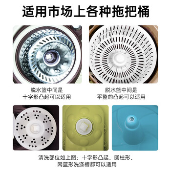 家杰优品省力拖把杆旋转加粗拖把盘尘推杆圆拖把头配件杆盘套装不含拖把头