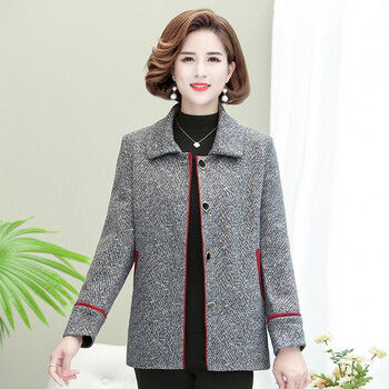 念予中老年女装外套女春秋妈妈装秋装衣服40岁50中年女士毛呢洋气大衣