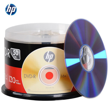 惠普（HP）DVD-R 光盘 刻录盘 空白光盘 光碟16速4.7GB 办公系列 桶装50片 台产