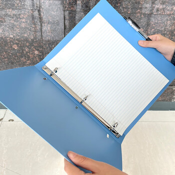 凯萨（KAISA）A4三孔活页夹pp磨砂面蓝色文件夹快劳夹 资料档案合同夹子KS11154