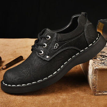 宽头皮鞋男真皮出口高端头层牛皮男鞋脚肥脚宽大脚骨中老年爸爸鞋子