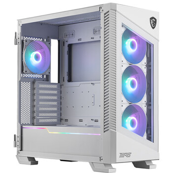 微星（MSI）刀锋100R白色玻璃侧透机箱支持ATX主板(显卡竖装/360冷排/3把ARGB风扇/前置Type-C/ARGB控制器）