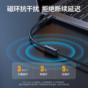 绿联 打印机数据线 USB2.0AM/BM方口镀金接头屏蔽双磁环连接线惠普佳能爱普生打印机传输线5米 US135 10352