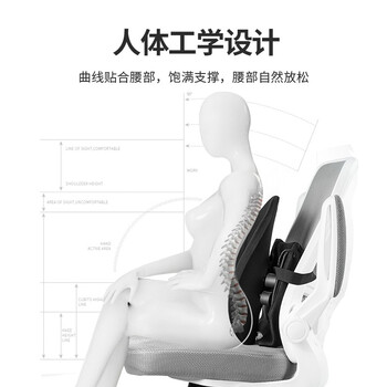 佳奥人体工学靠垫办公室护腰靠背垫椅子久坐腰垫座椅腰靠上班气动款
