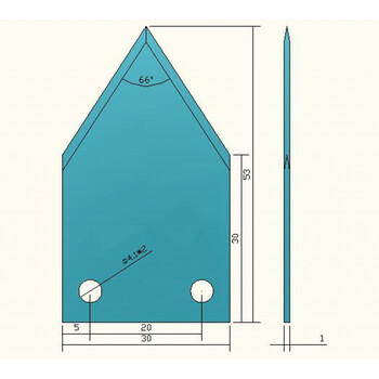 定制刀具 无屑切割机刀片 三角形刀片 薄刀 53*30*1-双面刃口