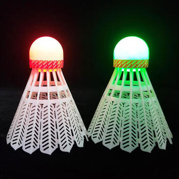 红双喜发光羽毛球室外荧光发亮耐打夜光尼龙塑料羽毛球2只装