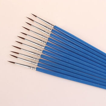 勾线笔水彩极细尼龙描线笔勾画笔套装水粉丙烯美术美甲描边细毛笔10支