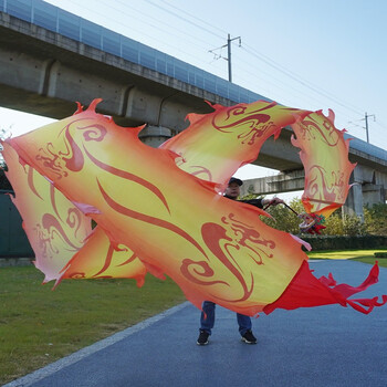 舞龙彩带舞健身龙带龙头甩龙耍龙广场舞中老年人舞龙道具儿童广场红色