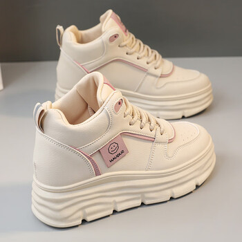 热风雪断码34码超厚底女鞋子内增高老爹鞋秋冬显脚小轻便运动鞋皮面