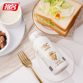 祖名细磨豆乳300ml*8瓶特浓豆浆全豆无糖0添加豆奶瓶装植物蛋白饮料