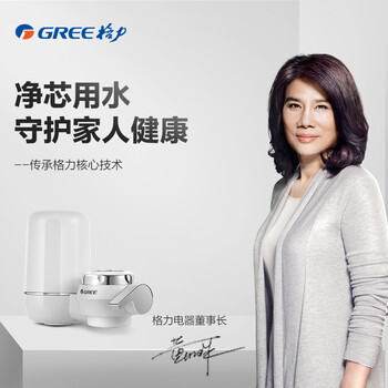 格力净水器水龙头前置过滤器 厨房自来水过滤器净水器家用 超滤除余氯除菌升级款 GLUFM-90-A 一机四芯