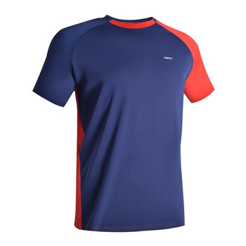 迪卡侬男羽毛球服t恤运动服上衣透气轻IVJ1蓝红色男士上衣L-4324144