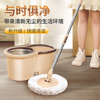 百家好世免手洗旋转拖把桶手压甩水拖干湿两用家用吸水双驱动地拖神器