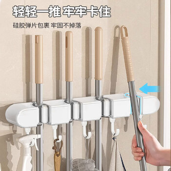 锡洁拖把壁挂夹 扫拖布挂钩免打孔拖把夹架神器 卫生间厨房置物架卡扣