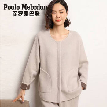服饰内衣>女装>针织衫>保罗蒙巴登>保罗蒙巴登山羊绒女圆领宽松开衫