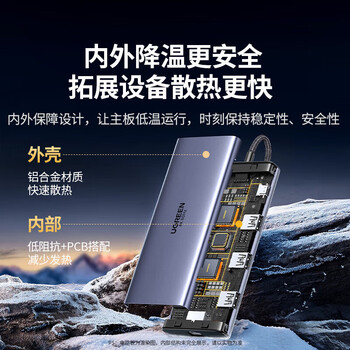 绿联Type-C拓展坞雷电3/4扩展坞USB-C转HDMI分线器转接头 适用MacBook电脑 9合1 15532 绿联Type-C拓展坞雷电3/4扩展坞USB-C转HDMI分线器转接头 适用MacBook电脑 9合1 15532