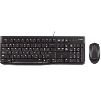 罗技（Logitech）MK120有线键盘鼠标套装 USB接口有线键鼠套装 罗技经典办公键鼠套装 黑色