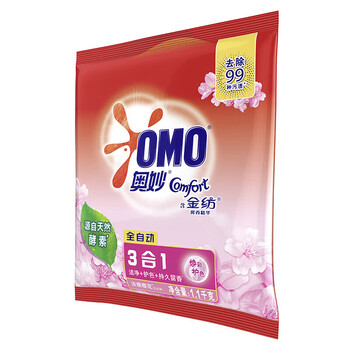 奥妙（OMO） Y18含金纺樱花洗衣粉1100G 去汗味洁净+洗发水5G*2袋随机品牌