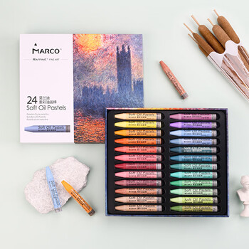 【全网低价】马可(MARCO)油画棒 重彩油画棒 24色莫兰迪色系套装 蜡笔彩绘 速写 马克笔绘画 【全网低价】马可(MARCO)油画棒 重彩油画棒 24色莫兰迪色系套装 蜡笔彩绘 速写 马克笔绘画