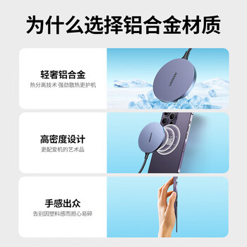 绿联绿联苹果无线充电器 支持快充iPhone14ProMax 通用苹果14/13/12PLUS手机耳机充电板CD245 30233