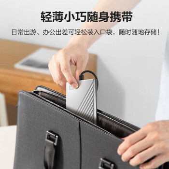 西部数据（WD）移动硬盘4TB type-c Ultra系列 2.5英寸 银 机械硬盘 笔记本电脑外接加密兼容Mac 大容量家庭存储