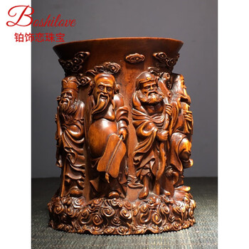 黄花梨木雕笔筒价格报价行情- 京东