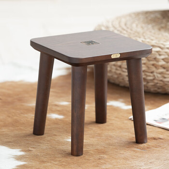 高档轻奢木橙子实木櫈子那澜多好美式复古家用实木小板凳圆凳子茶几凳