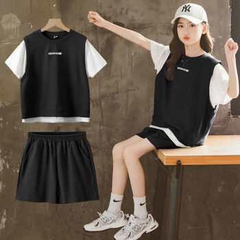 示牧女童衣服夏装小孩衣服 女8岁-12岁15岁中童女装夏天小学生小女孩