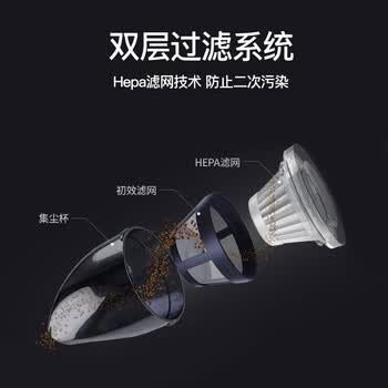 摩飞电器（Morphyrichards）摩飞电器 车载吸尘器 无线便携手持大吸力桌面充电小型沙发臭氧除味净化 MR3936 铁灰色
