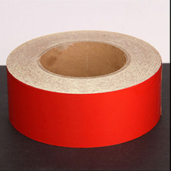 警示反光胶带5cm车间划线10cm地贴车位警戒线斑马地板膜 红色 5cm宽*