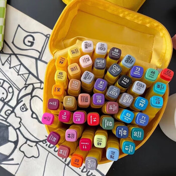 小黄鸭马克笔gduck小黄鸭48色油性马克笔儿童双头速干小学生专用绘画