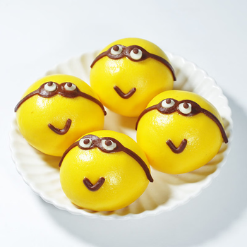 卡通包子儿童早餐速冻小馒头小猪奶黄早饭点心宝宝彩色食品营养