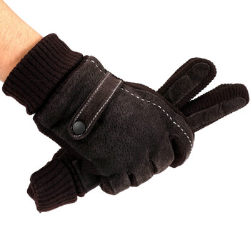 鑫铎真皮手套男士冬季骑行摩托车电动车防寒保暖韩版五指棉手套可触屏