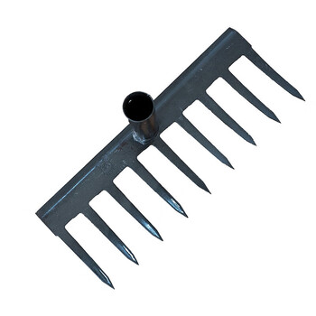 星墨凡 九齿铁耙 焊接钉耙翻地松土铁耙子搂草平地工具 九齿钉耙 1把