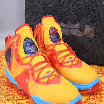 lebron xix ep詹姆斯19代红橙黄男士高帮气垫缓震支撑运动篮球鞋 红橙