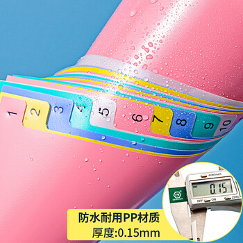 金得利11孔分页纸A4隔页纸31页彩色index数字索引纸文件夹活页纸塑料pp分类卡目录页标签办公用品T1731